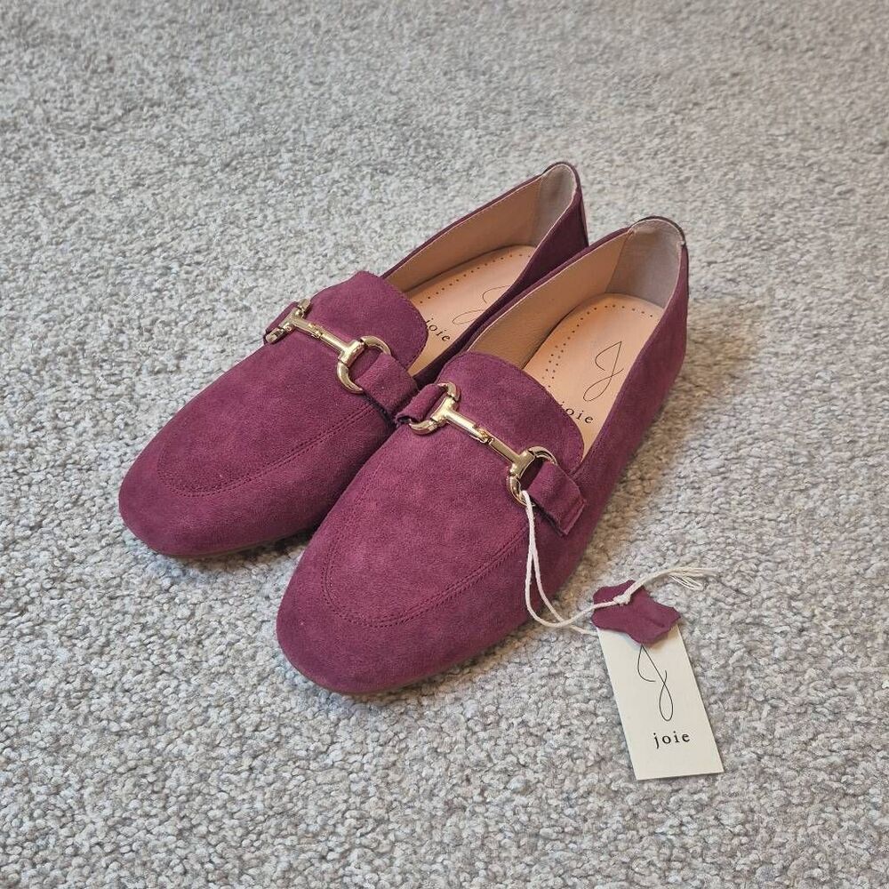 JOIE Women's Suede Loafers Shoes Flats Slip On Size 7.5 Burgundy